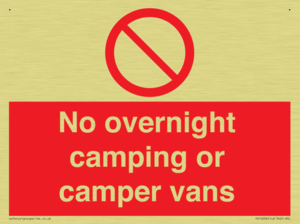 No overnight camping or camper vans